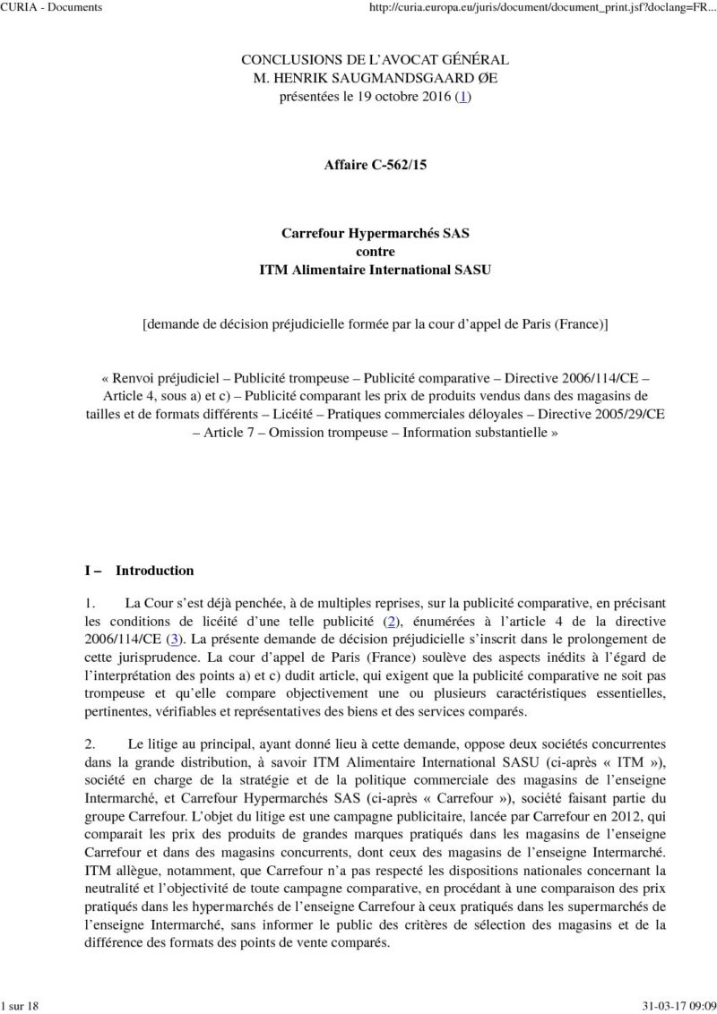 Conclusions de l'avocat général  Droit & Technologies